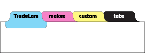 Custom index tabs with mylar reinforcement for binders